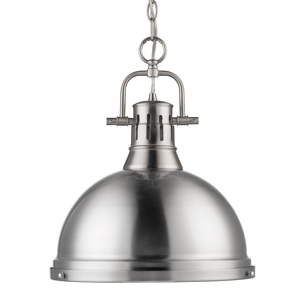 Yep by Golden Lighting Duncan 1-light 14in Chain Hung Pendant in Pewter
